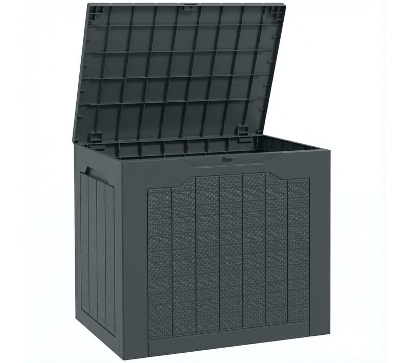 Coffre De Jardin Effet Rotin Et Bois