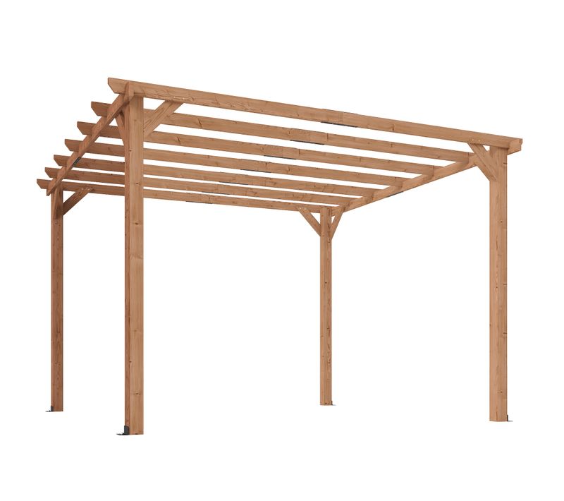 Pergola Bois Autoportante 9 M² Bois Verni
