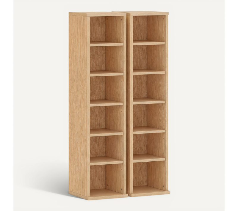 Lot De 2 étagères Colonnes Rangement Max. 204 Cd Effet Bois