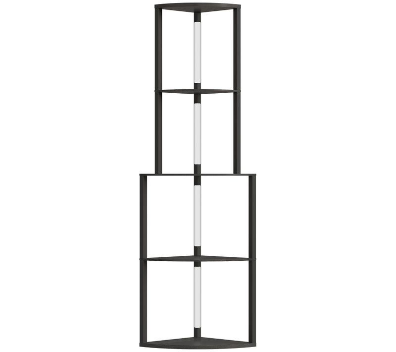 Lampadaire étagère LED D'angle Réglable 4 Niveaux H.163cm Noir
