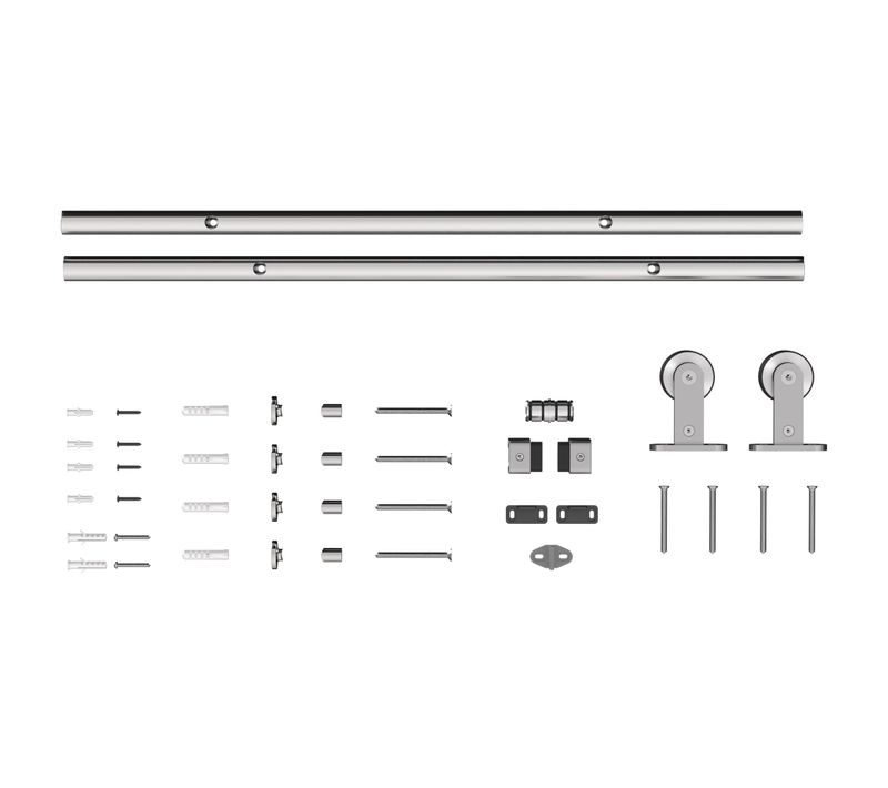 Rail Porte Coulissante 1,52 M Avec Quincaillerie Acier Inox