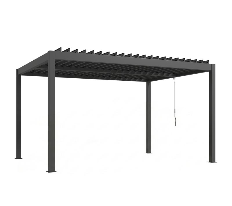 Pergola Bioclimatique Lames Orientables Aluminium Gris Foncé