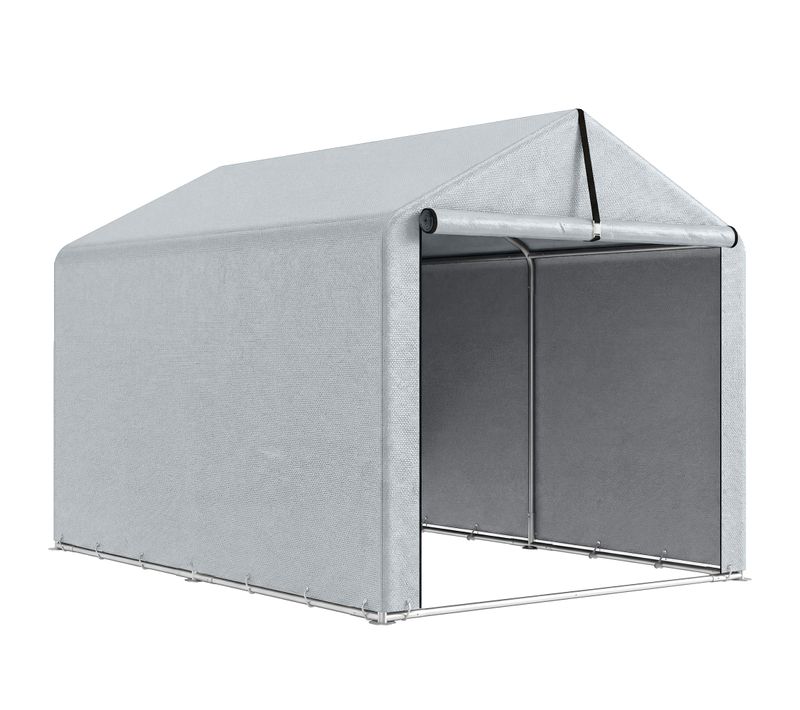 Abri De Jardin Porte Enroulable Toile Pe Gris Clair