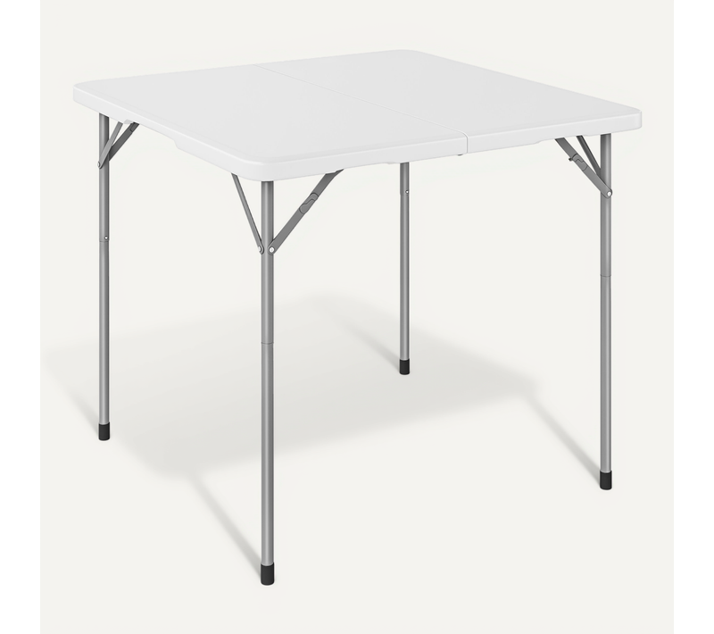 Table De Camping Carrée Pliante Hauteur Réglable Métal Blanc