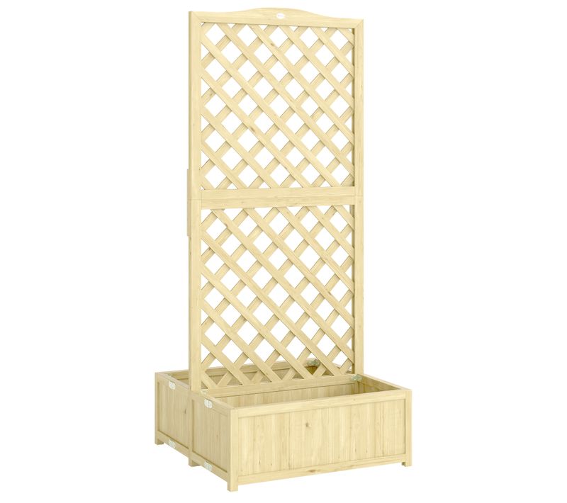 Jardinière Double Bac Treillis Haut 1,7m Bois