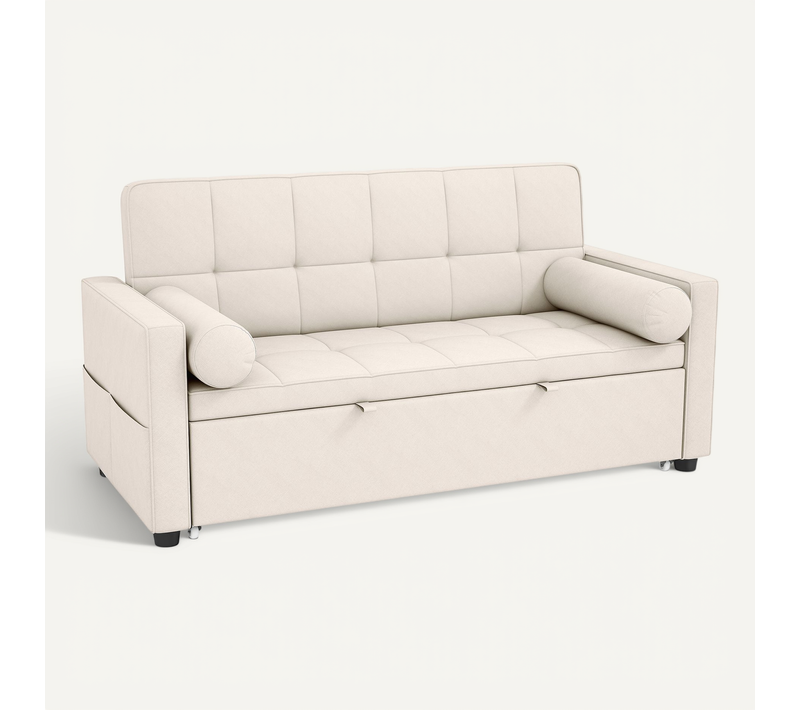 Canapé Convertible 2 Places Style Chersterfield Effet Capitonné
