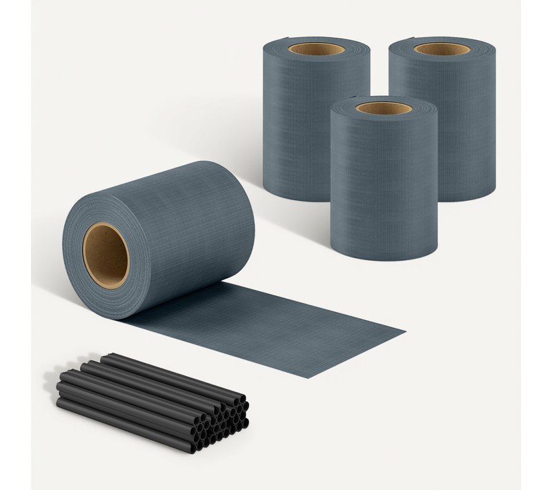 Kit De Lamelles Occultantes Pvc 35m 120 Clips Gris