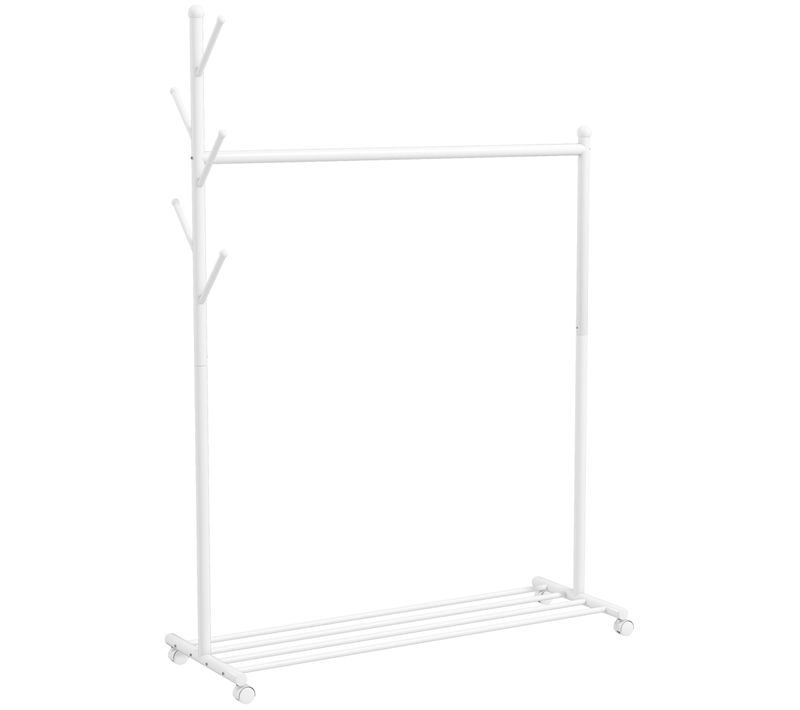 Portant à Vêtements Mobile étagère Porte-manteau En Forme D'arbre Métal Blanc