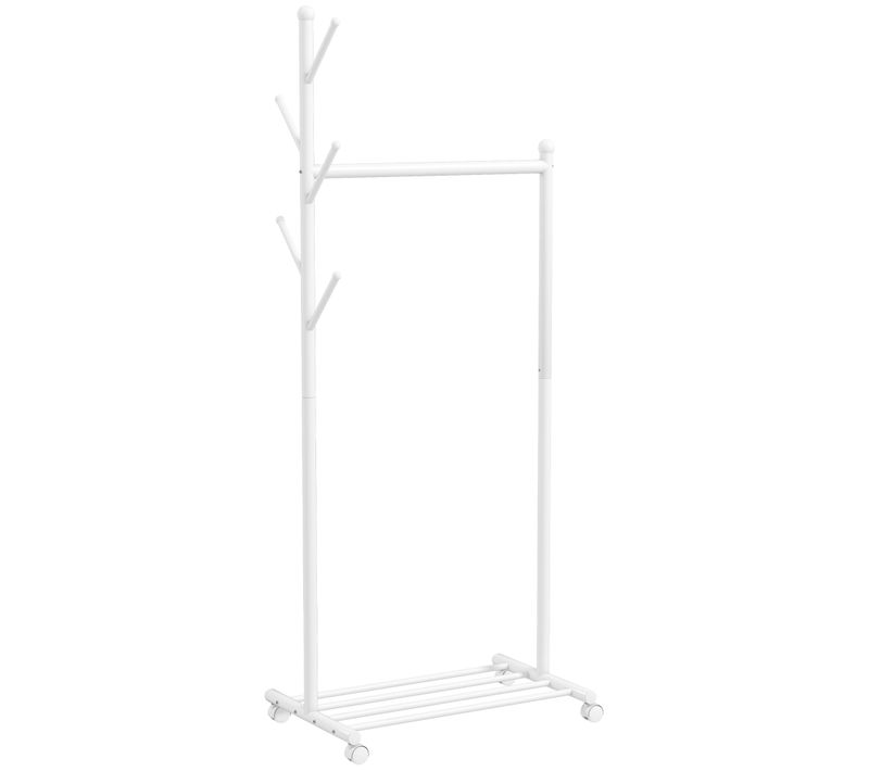 Portant à Vêtements Mobile étagère Porte-manteau En Forme D'arbre Métal Blanc