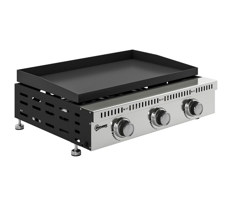 Plancha Gaz 9 Kw 3 Brûleurs Acier