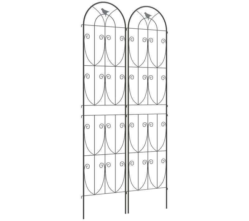 Lot De 2 Treillis De Jardin Effet Fer Forgé Oiseau