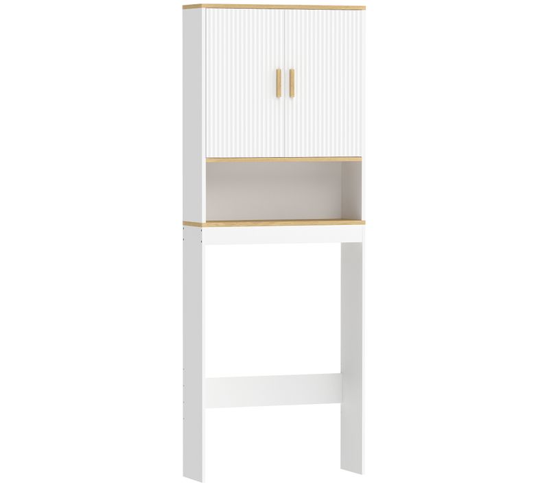 Meuble Wc Rangement Au-dessus Des Toilettes  3 Niveaux Bois Blanc