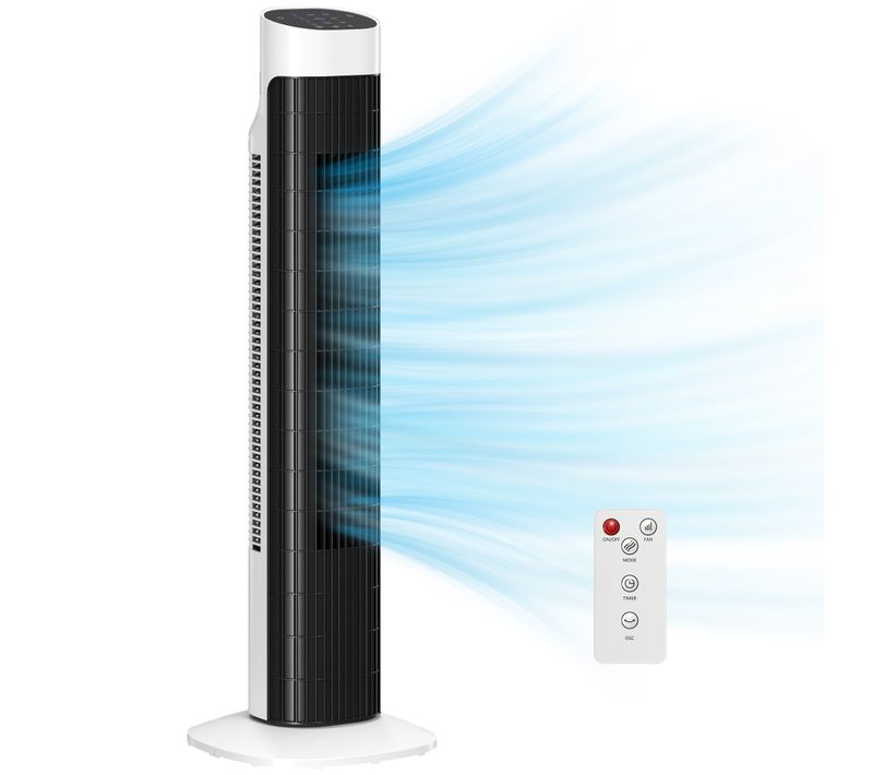 Ventilateur Colonne Oscillant 45w H.80cm Télécommande