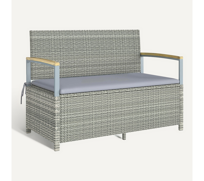 Banc De Jardin Coffre 2 Places Avec Coussin