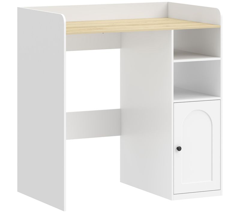 Meuble Machine à Laver Blanc Effet Bois Clair Naturel
