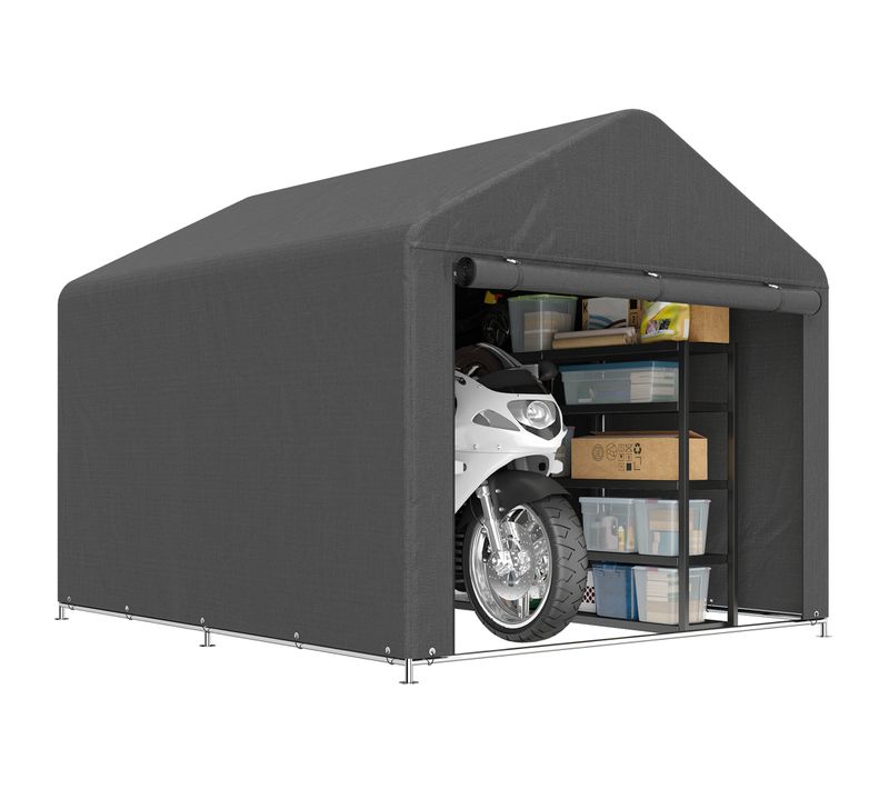 Abri De Jardin Porte Enroulable Fermeture éclair Toile Pe Gris Foncé