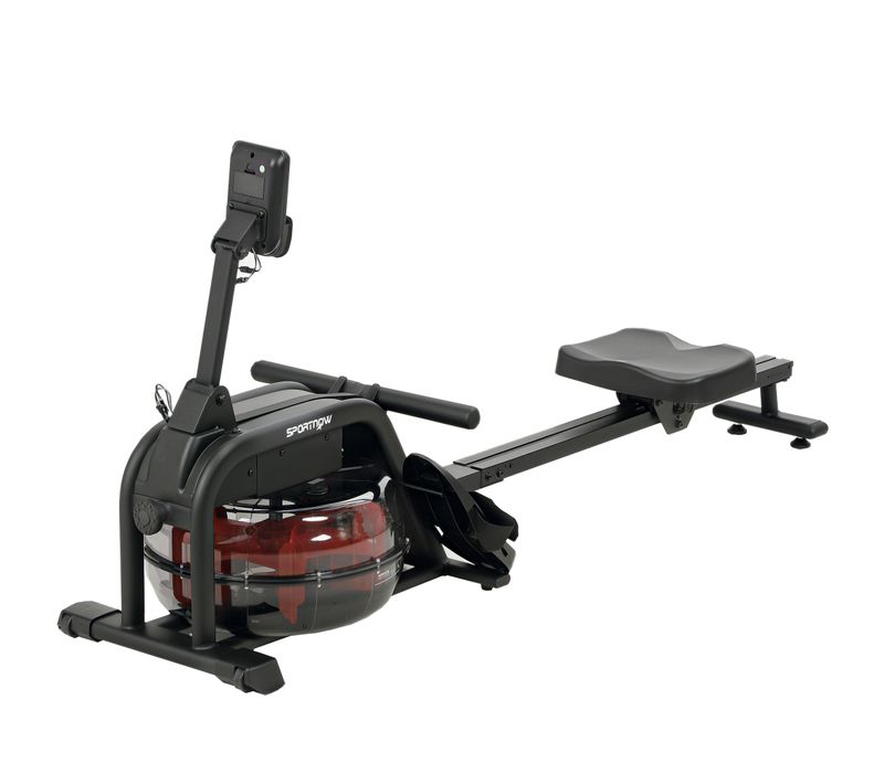 Rameur à Eau Réservoir 6-11l Écran LCD Rangement Vertical Acier Noir