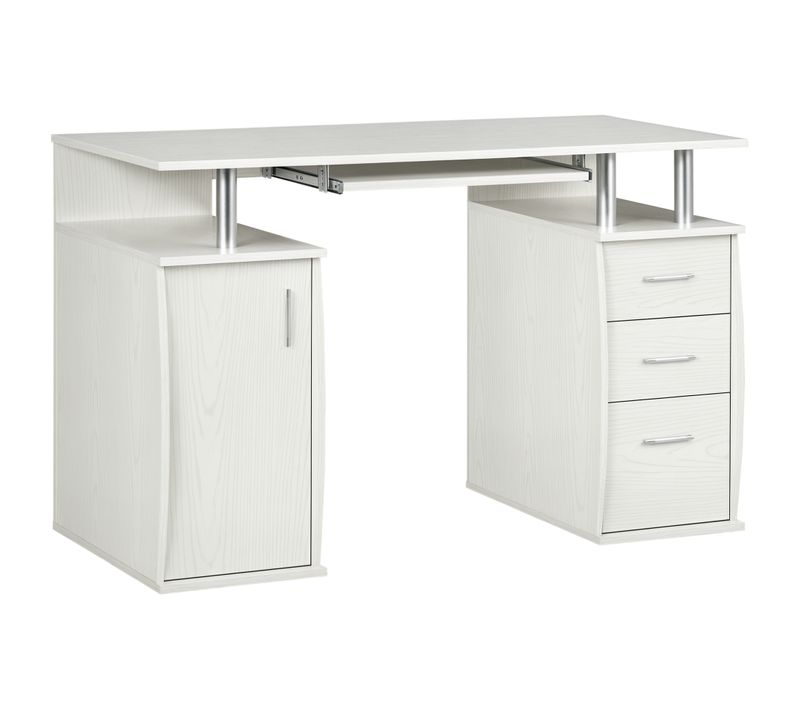 Bureau Informatique Multi-rangement Design Alu Effet Bois