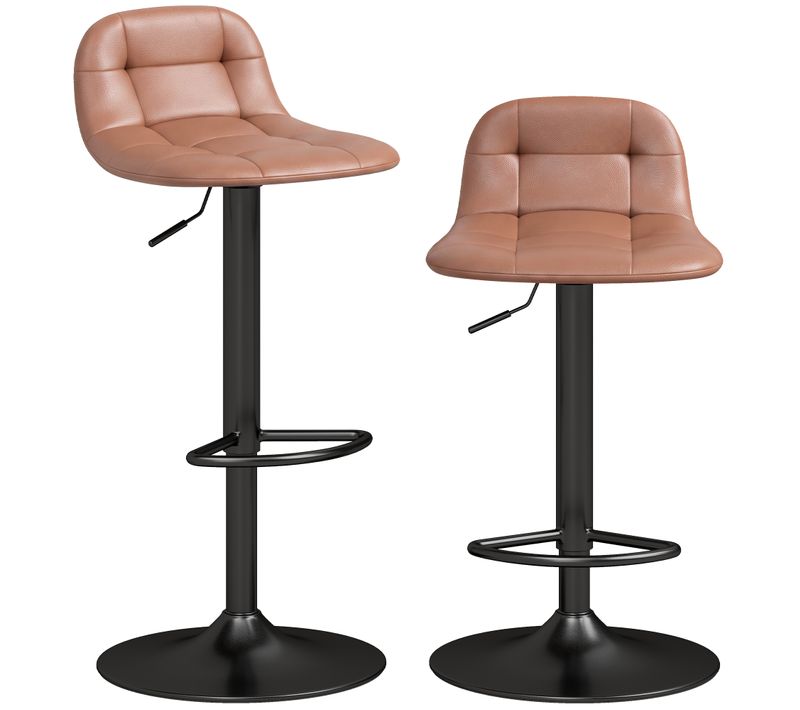 Lot De 2 Tabourets De Bar Design Chesterfield Camel
