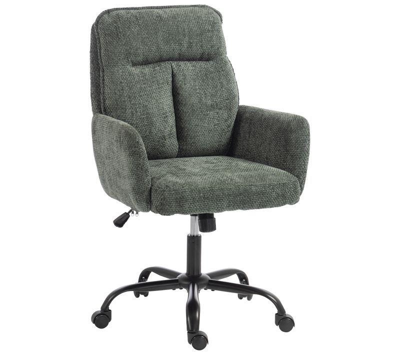 Chaise De Bureau Grand Confort Cocooning Tissu Lin Vert