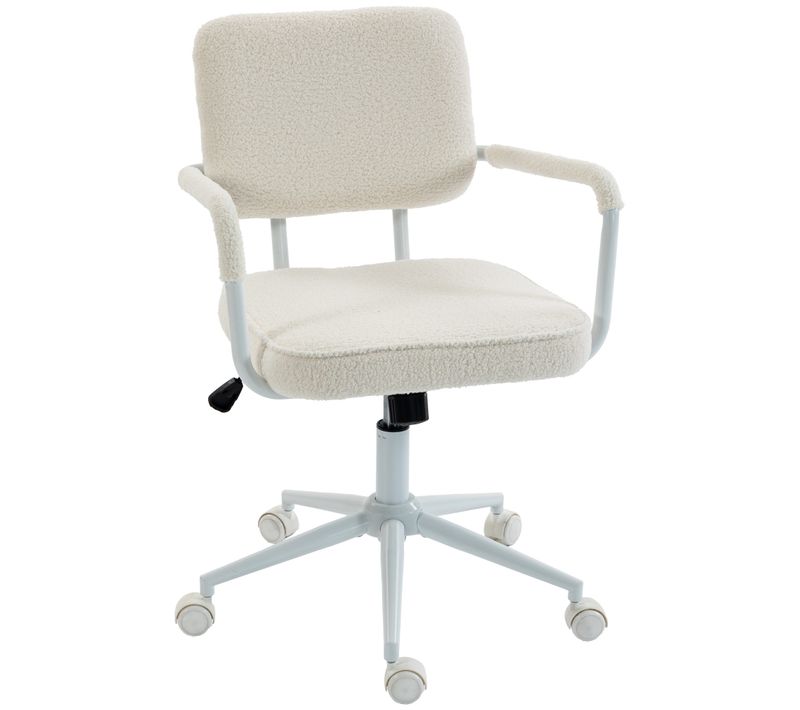 Chaise De Bureau Design Bouclette Avec Accoudoirs