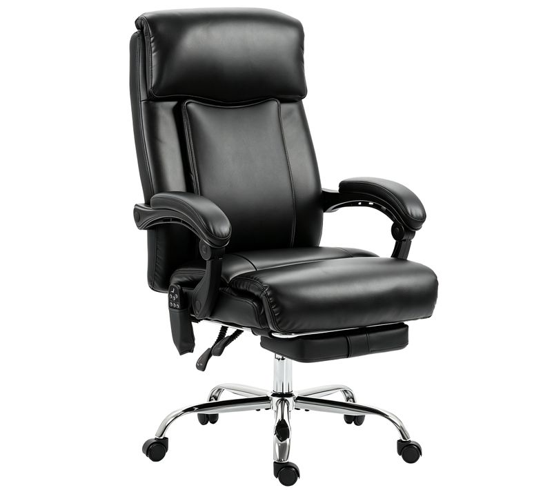 Fauteuil De Bureau Manager Massant Chauffant Réglable Noir