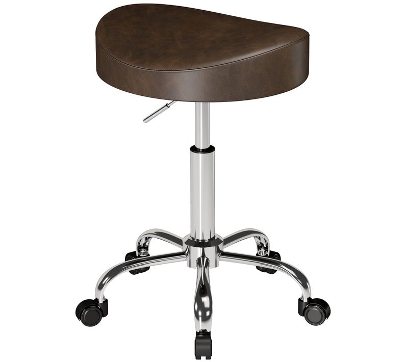 Tabouret De Massage Mobile Réglable H.51-66 Cm Marron