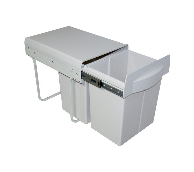 Poubelle Cuisine Blanc Poppy - Poubelle Encastrable 2 X 20 Litres