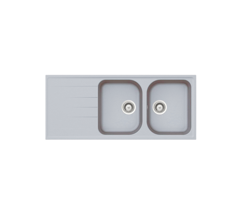 Évier Granit Gris Schock Viola 2 Bacs 1 Égouttoir