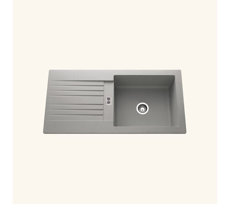 évier Résine Gris Béton Pluton 1 Grand Bac 1 égouttoir