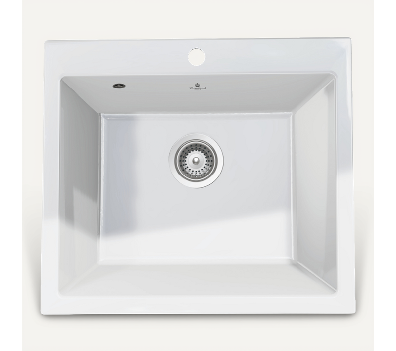 évier Céramique Blanc Felix 1 Bac 600x510 Mm