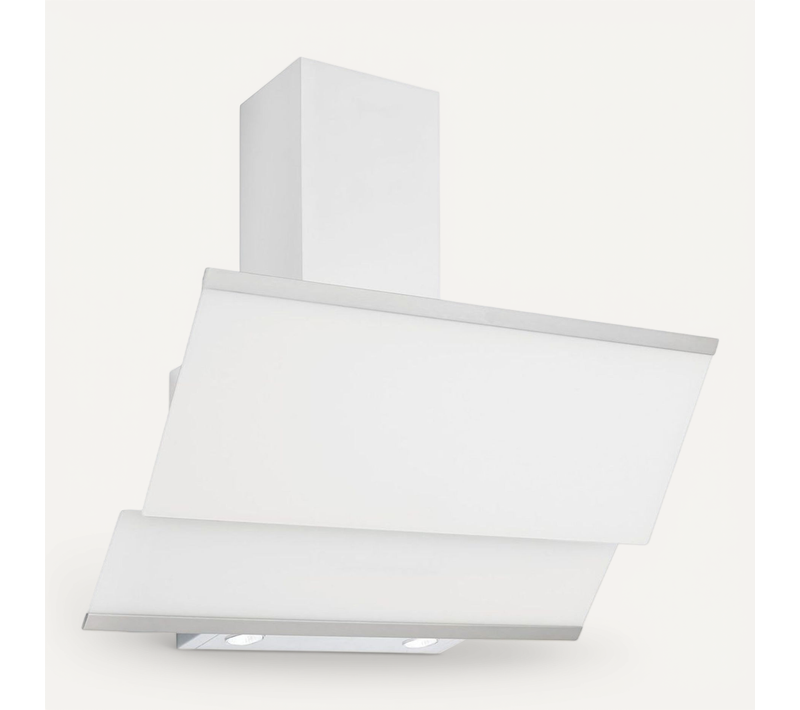 Hotte Cuisine Verticale Silverline Luko Verre Trempé Blanc 90 Cm