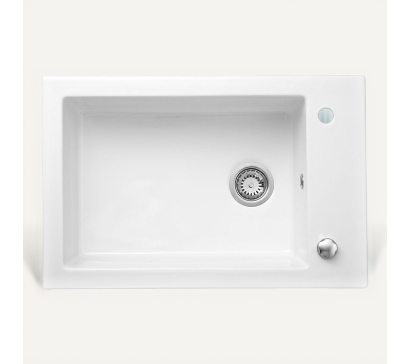 évier Céramique Blanc Gaspard 1 Bac 760x500 Mm