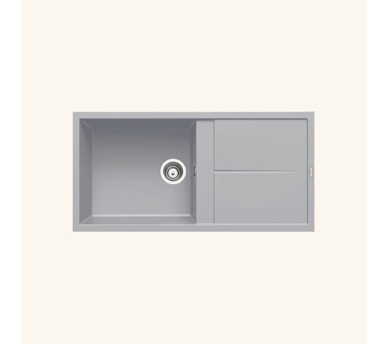 Evier Granit Gris Métal Luisina Maestoso 1 Grand Bac 1 égouttoir