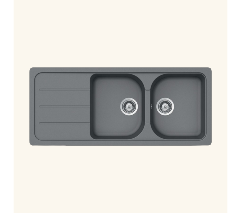 Évier Granit Gris Schock Formhaus 2 Bacs 1 Égouttoir