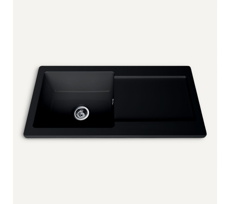 évier Céramique Noir Mat Vitra Arkitekt 1 Grand Bac 1 égouttoir