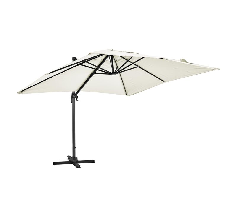 Parasol Déporté Inclinable Et Rotatif 3 X 3m En Aluminium écru Malaga