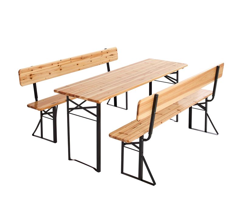 Set Brasserie Avec Table 180 Cm Et Bancs Avec Dossier Munich