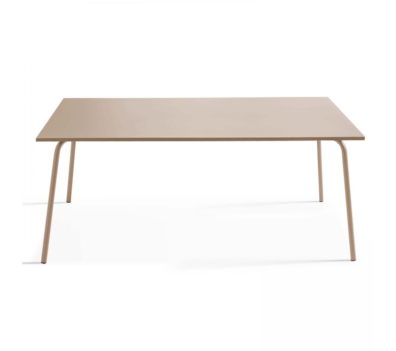 Table De Jardin Rectangulaire En Acier 8 Places 180 Cm Taupe Palavas