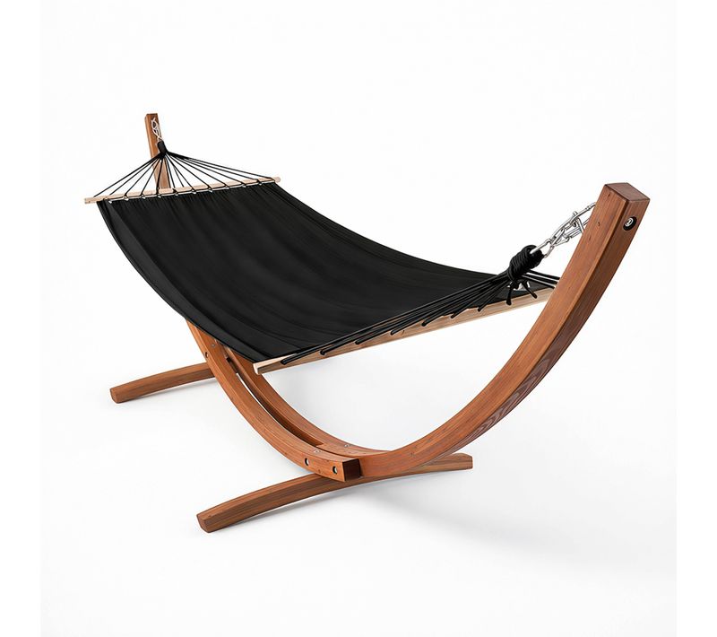 Hamac Sur Pied En Bois Noir Manille