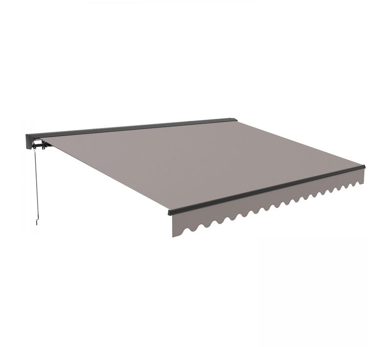 Store Banne Semi-intégral 2,5x2m En Aluminium Taupe