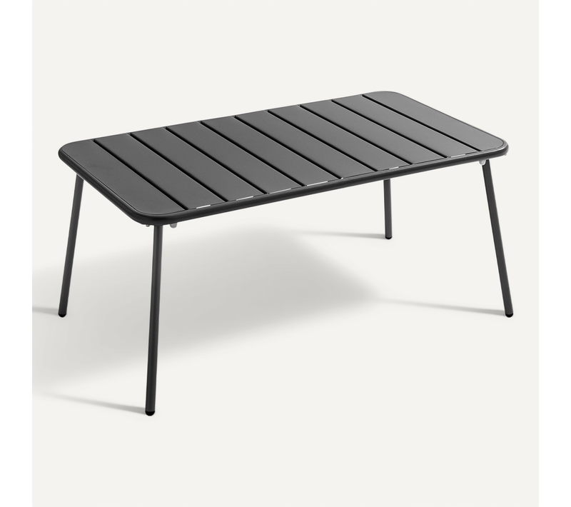 Table Basse De Jardin Acier Gris Anthracite 90 X 50 Cm Palavas