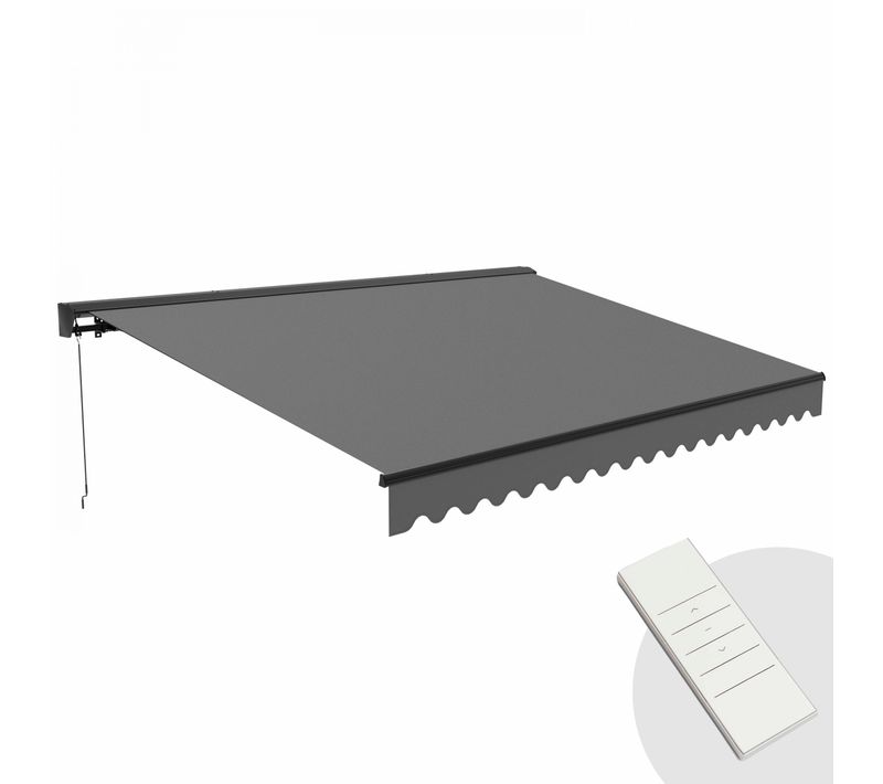 Store Banne électrique 4x3m En Aluminium Anthracite Ouessant