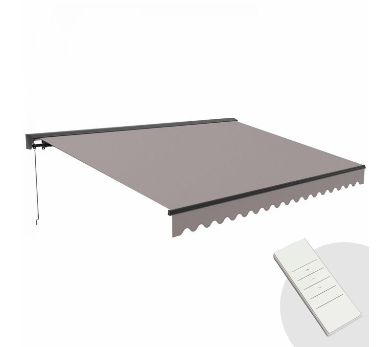 Store Banne électrique 4x3m En Aluminium Taupe Ouessant