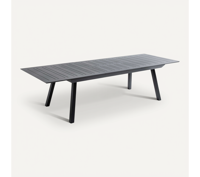 Table De Jardin Extensible En Aluminium Gris 8 à 12 Places Olympe