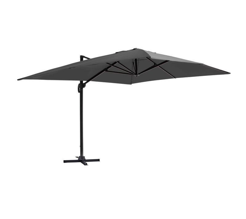 Parasol Déporté Inclinable Et Rotatif 4x3m Aluminium Gris Anthracite