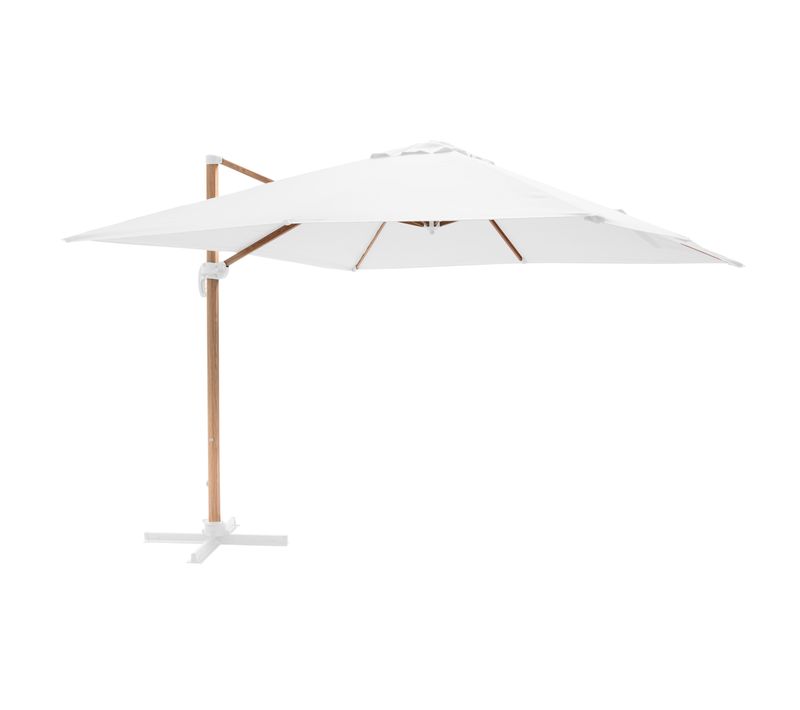 Parasol Déporté Carré 3x3m Effet Bois écru Brescia