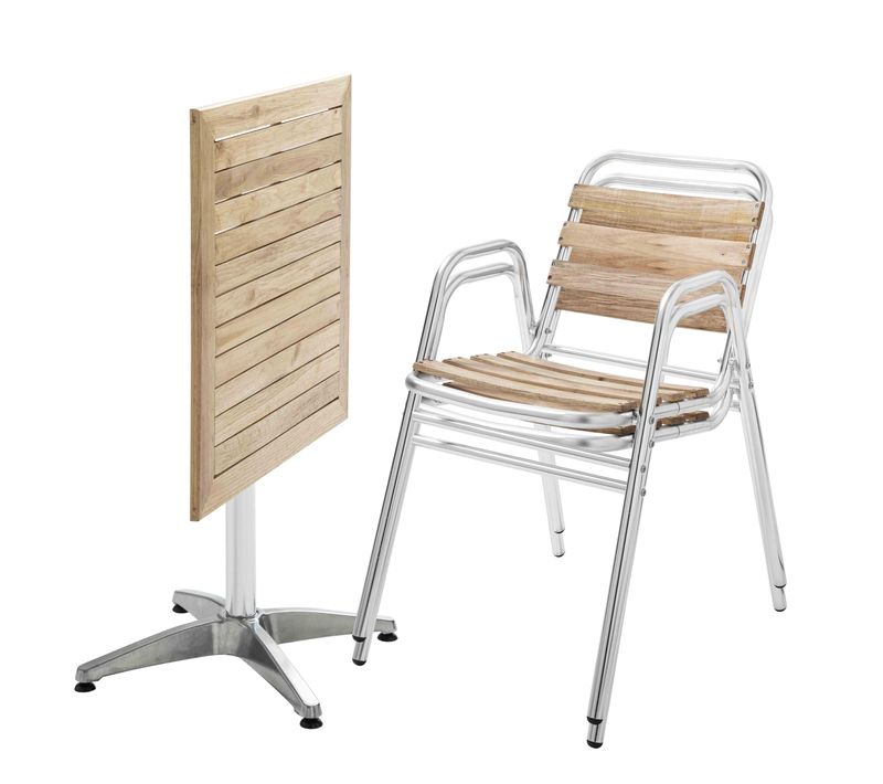 Table De Jardin Pliante Et 2 Chaises En Aluminium Et Bois Times Square