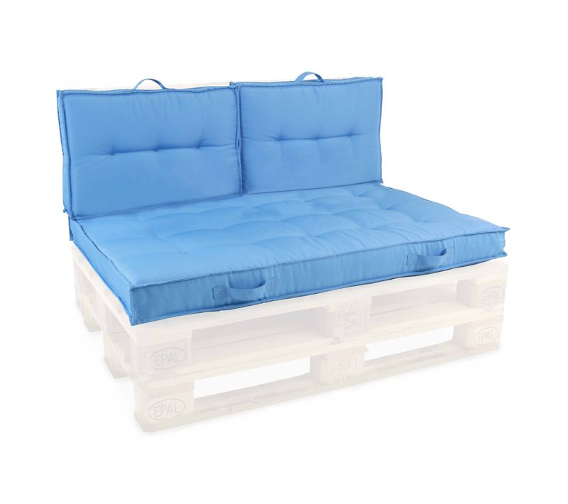 Coussins Pour Palette Matelassés Bleu