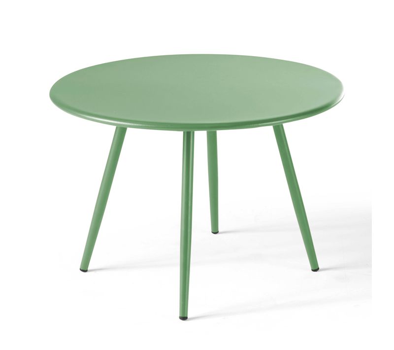 Table Basse De Jardin Ronde En Métal Vert Cactus 40 Cm Palavas
